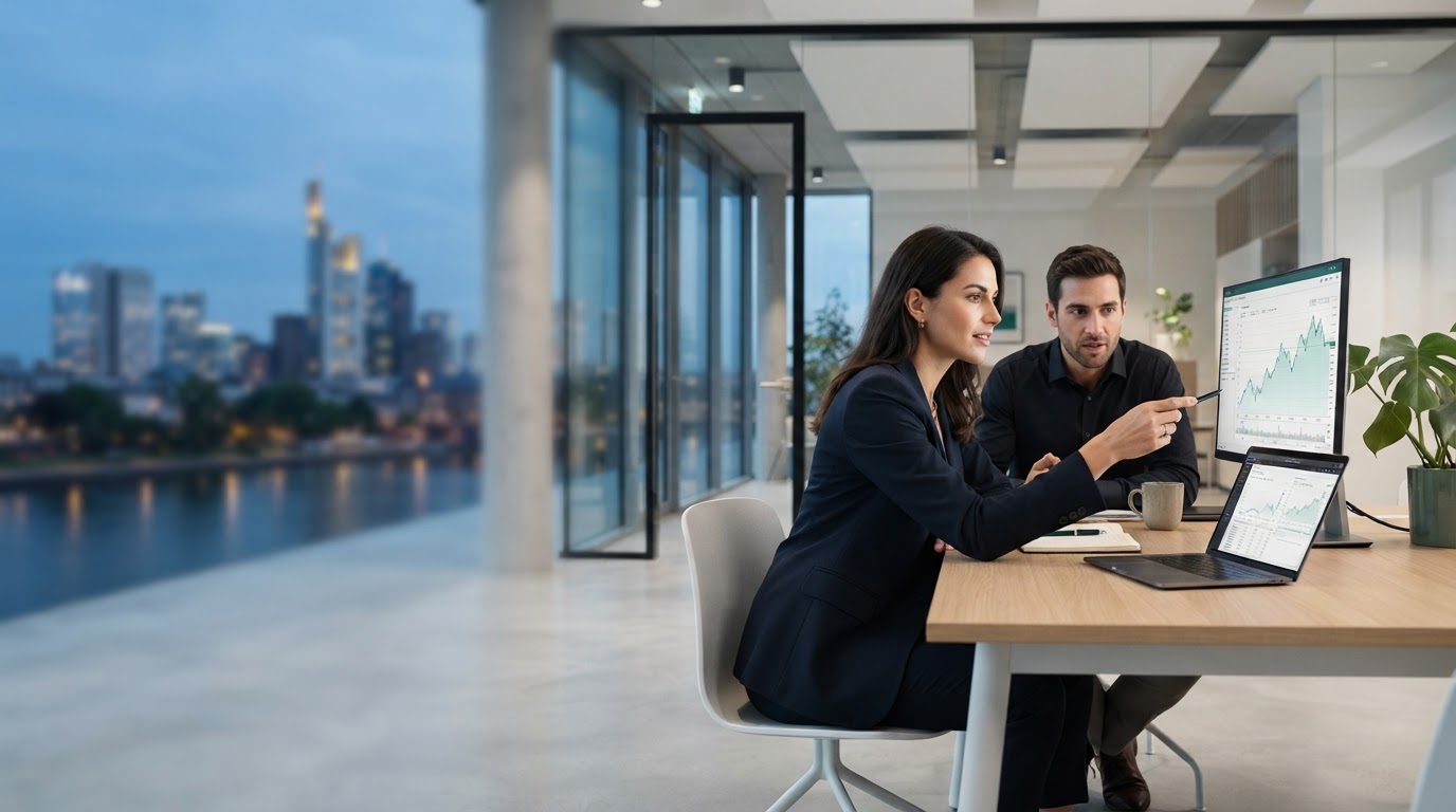 Coravelis Team bei der Analyse von Finanzdaten